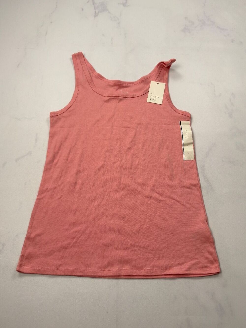 A New Day Tank Top Rose Summer Scoop Neck - Women L NWT
